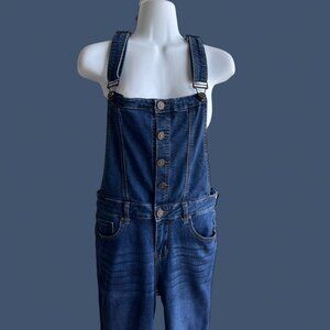 VTG ENJEAN Women's Stretch Skinny Bib Overalls